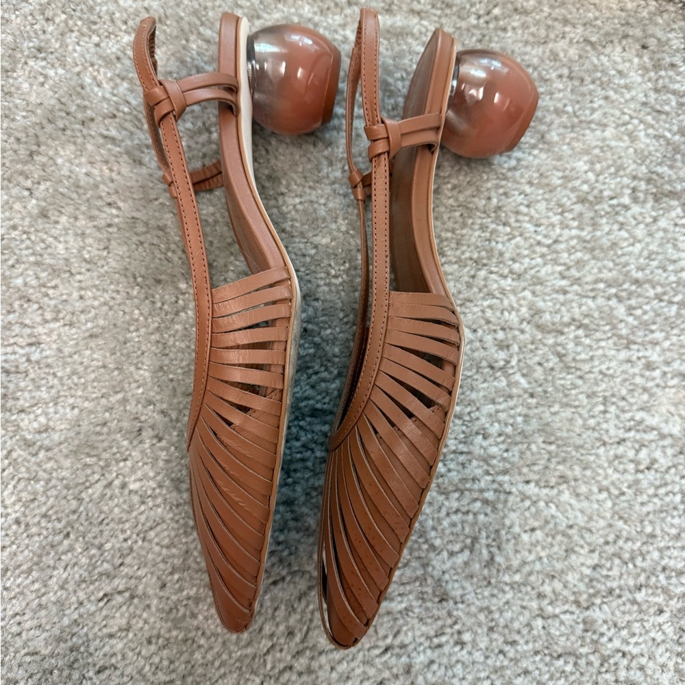 Cult Gaia Tan ball sphere Heeled pointy Shoes size 38